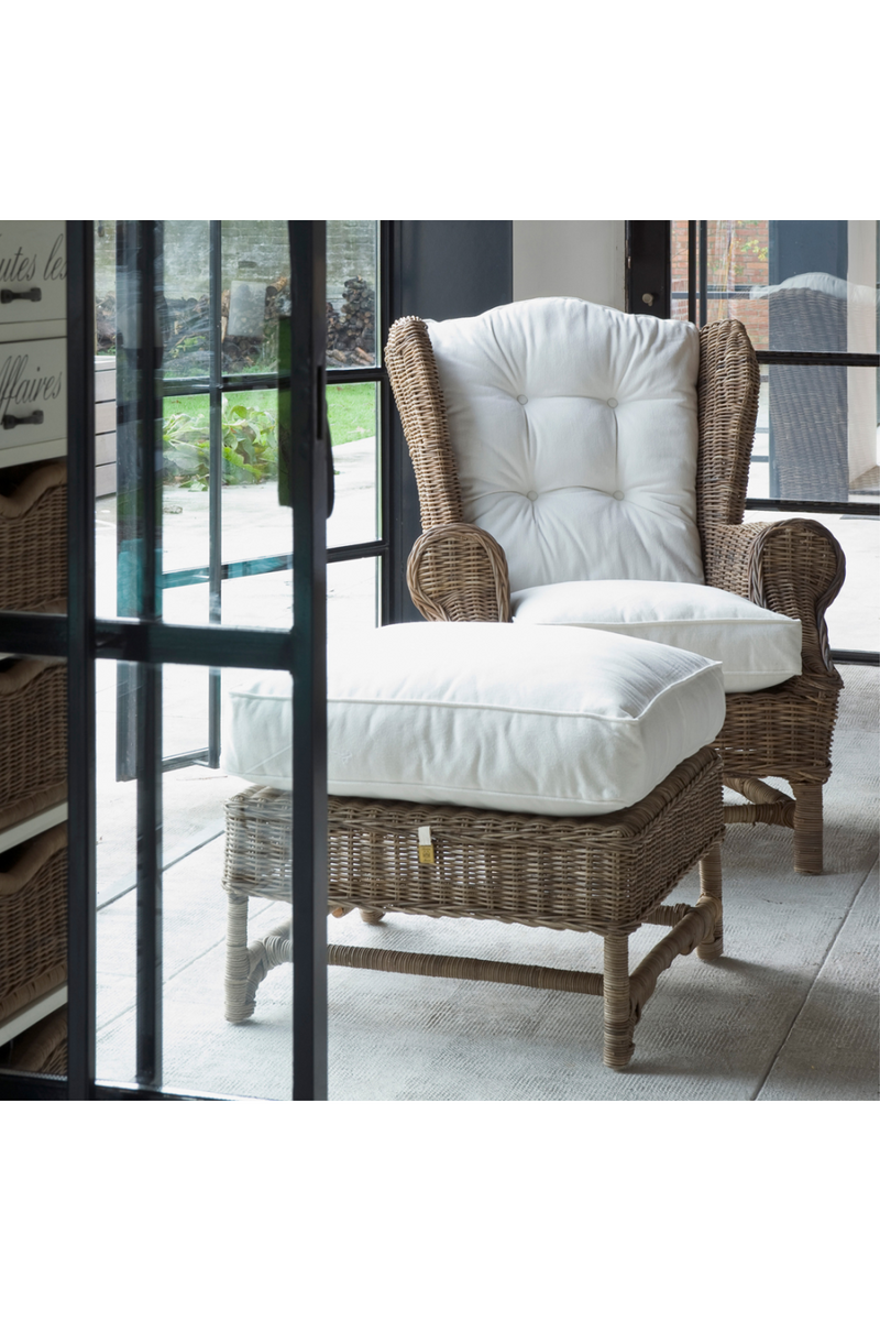 Cushioned Rattan Wing Chair | Rivièra Maison Nicolas | Oroatrade.com