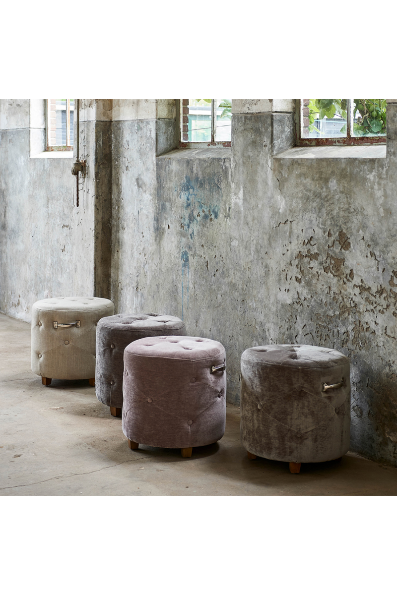 Linen Upholstered Footstool | Rivièra Maison Bowery | Oroatrade.com
