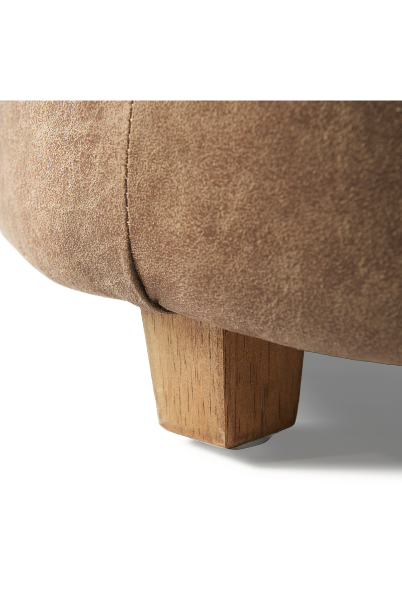 Round Leather Footstool | Rivièra Maison Bowery | Oroatrade.com