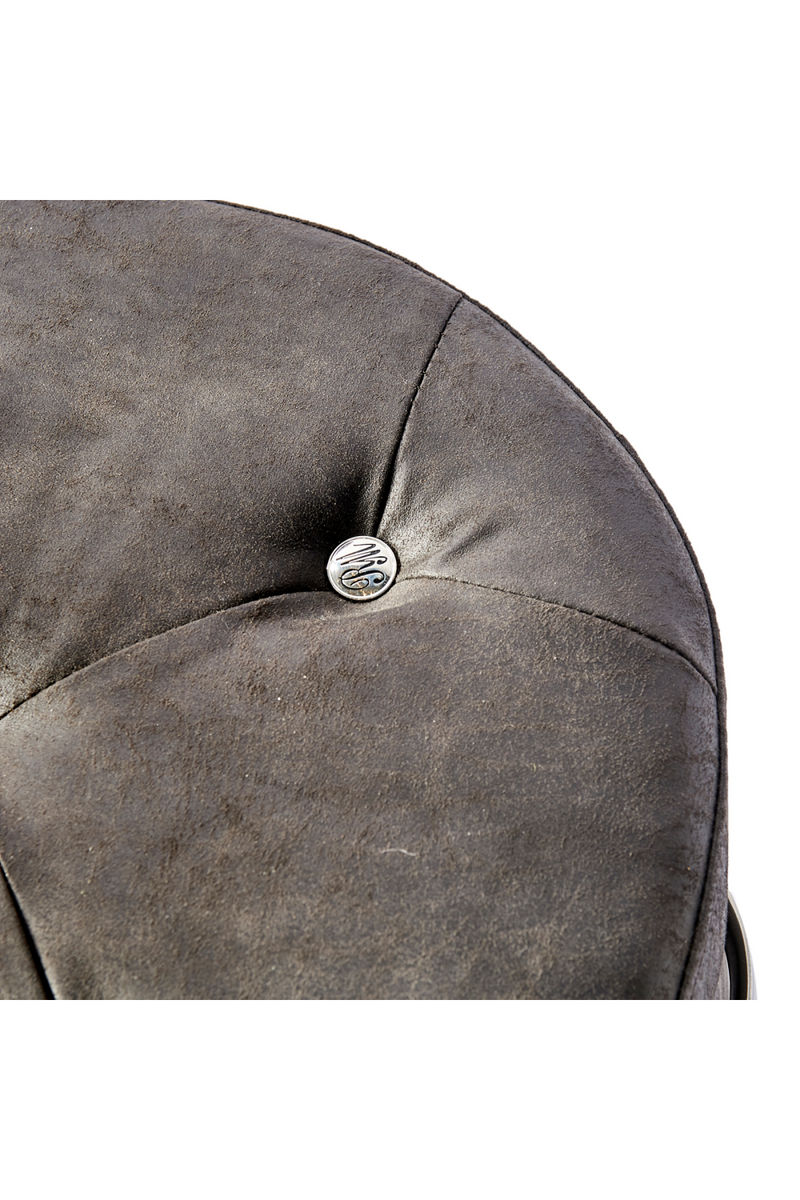 Round Leather Footstool | Rivièra Maison Bowery | Oroatrade.com