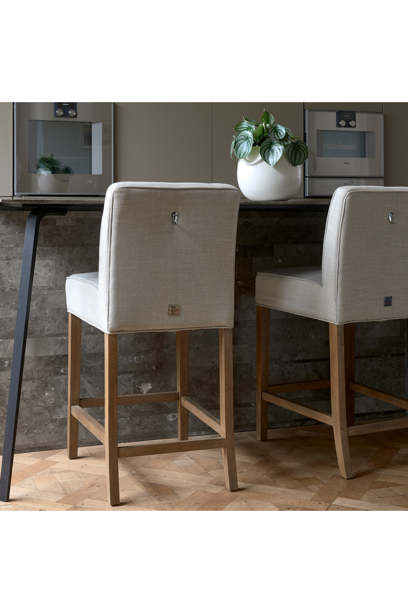 Beige Linen Counter Stool | Rivièra Maison Cape Breton | Oroatrade.com