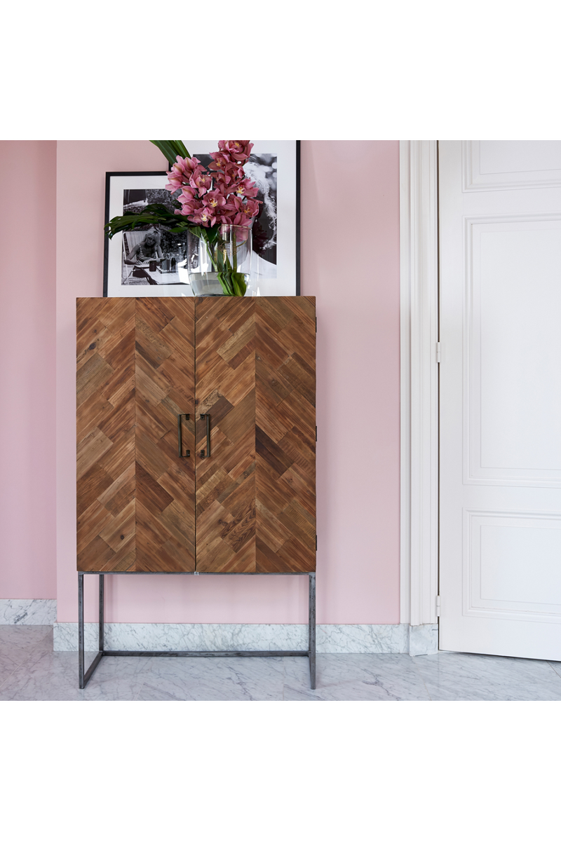 Wooden Herringbone Bar Cabinet | Rivièra Maison Tribeca | Oroatrade.com