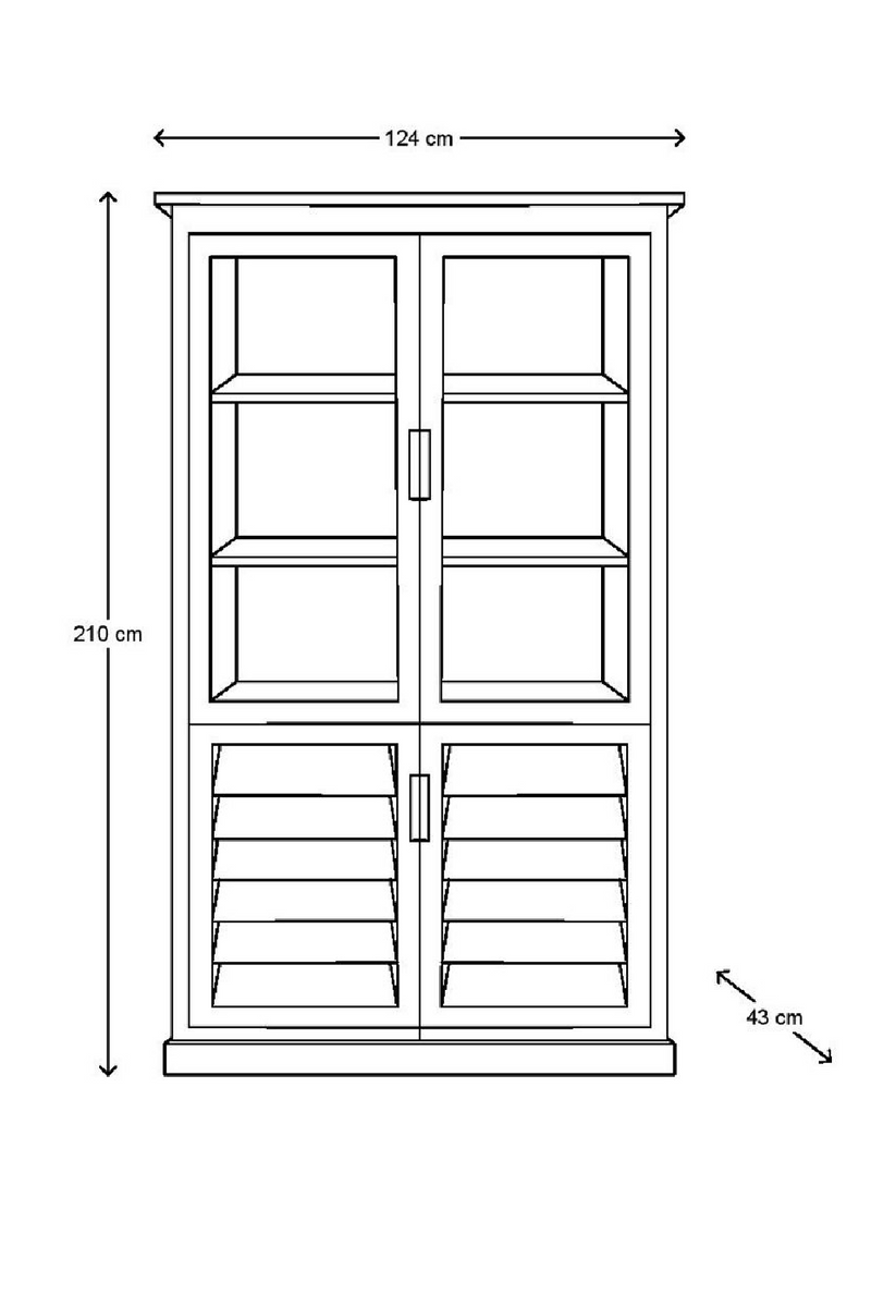 Wooden Glass Door Cabinet | Rivièra Maison Pacifica | Oroatrade.com