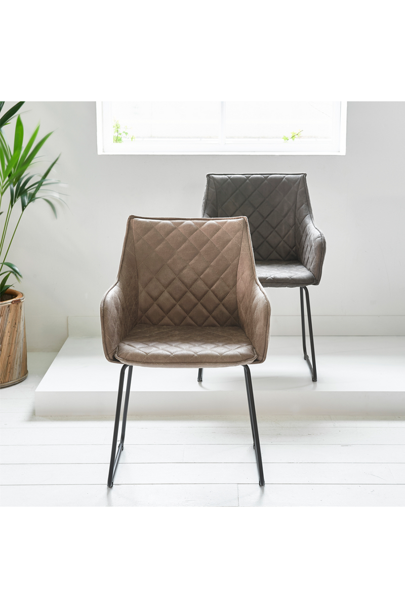 Upholstered Leather Dining Armchair | Rivièra Maison Frisco Drive | Oroatrade.com