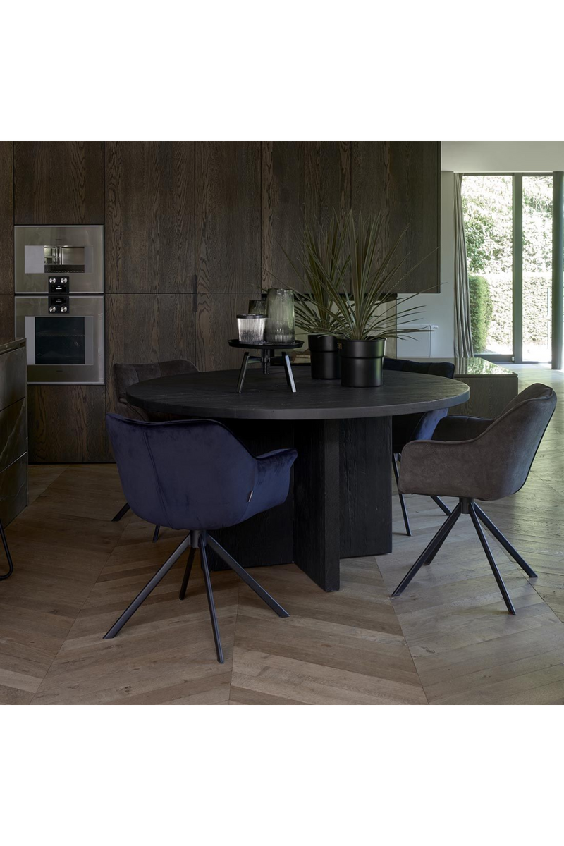 Round Black Dining Table | Rivièra Maison Sherwood | Oroatrade.com
