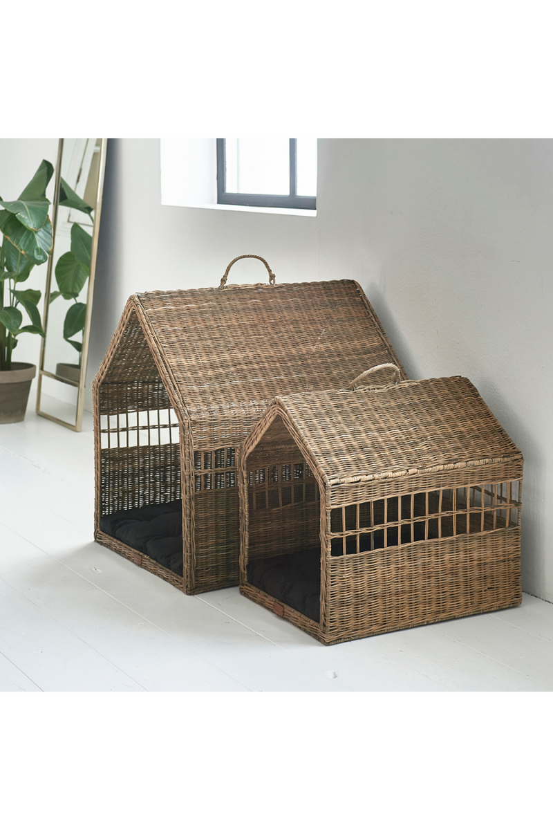 Rustic Rattan Dog Basket Set (2) | Rivièra Maison House | Oroatrade.com