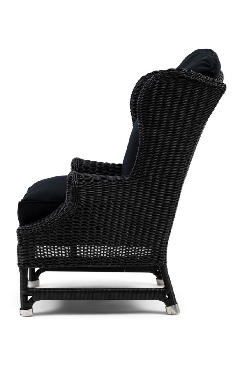 Black Wicker Outdoor Wing Chair | Rivièra Maison Nicolas | Oroatrade.com