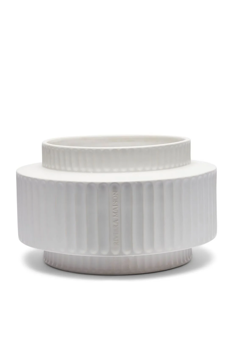 White Ribbed Porcelain Planter | Rivièra Maison Aelous | Oroatrade.com