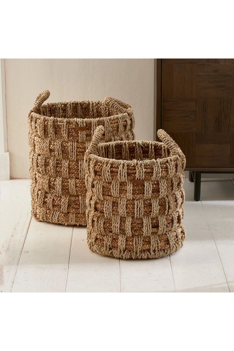 Braided Water Hyacinth Baskets (2) | Rivièra Maison Mahamaya | Oroatrade.com