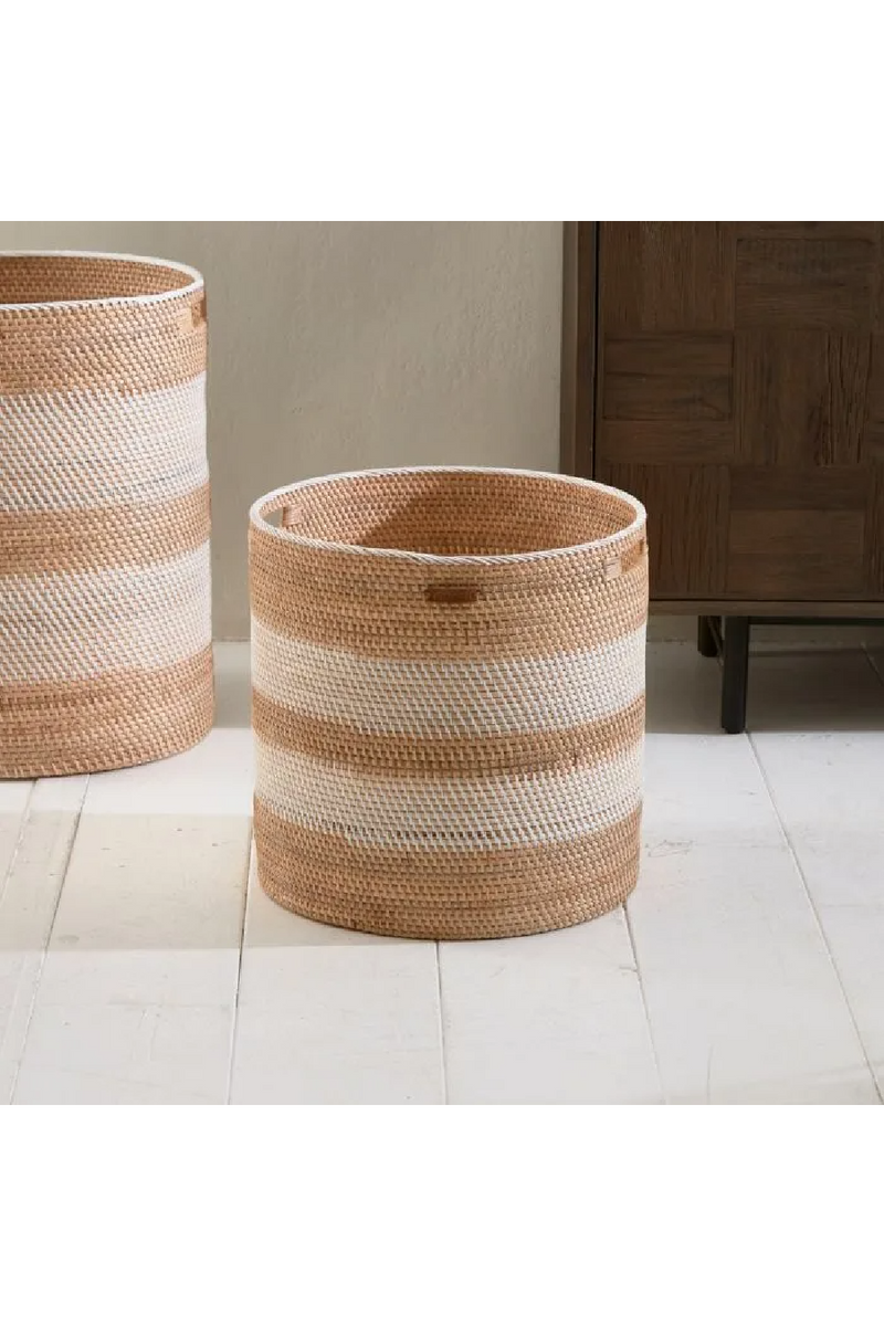 Hand-Woven Rattan Cylindrical Basket | Rivièra Maison Crystal Bay | Oroatrade.com