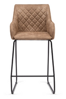 Quilted Leather Counter Stool | Rivièra Maison Frisco Drive | Oroatrade.com