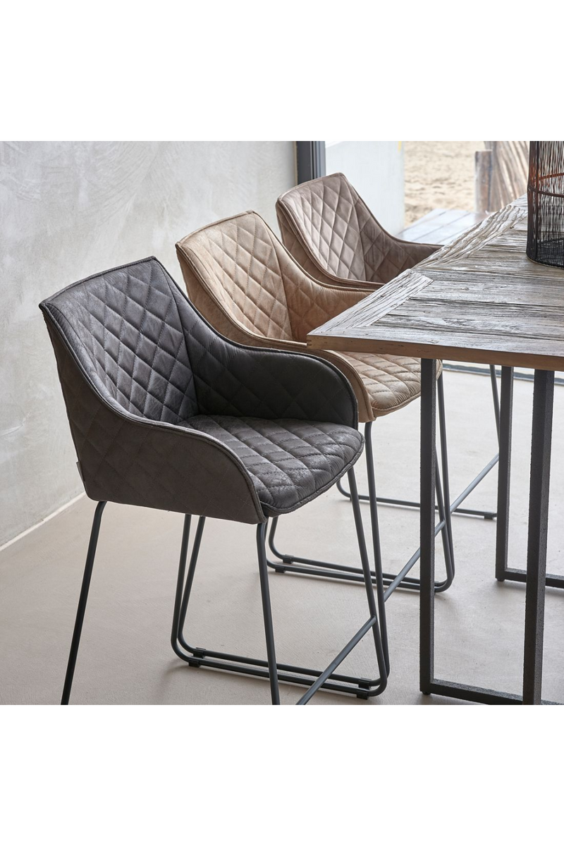 Quilted Leather Counter Stool | Rivièra Maison Frisco Drive | Oroatrade.com