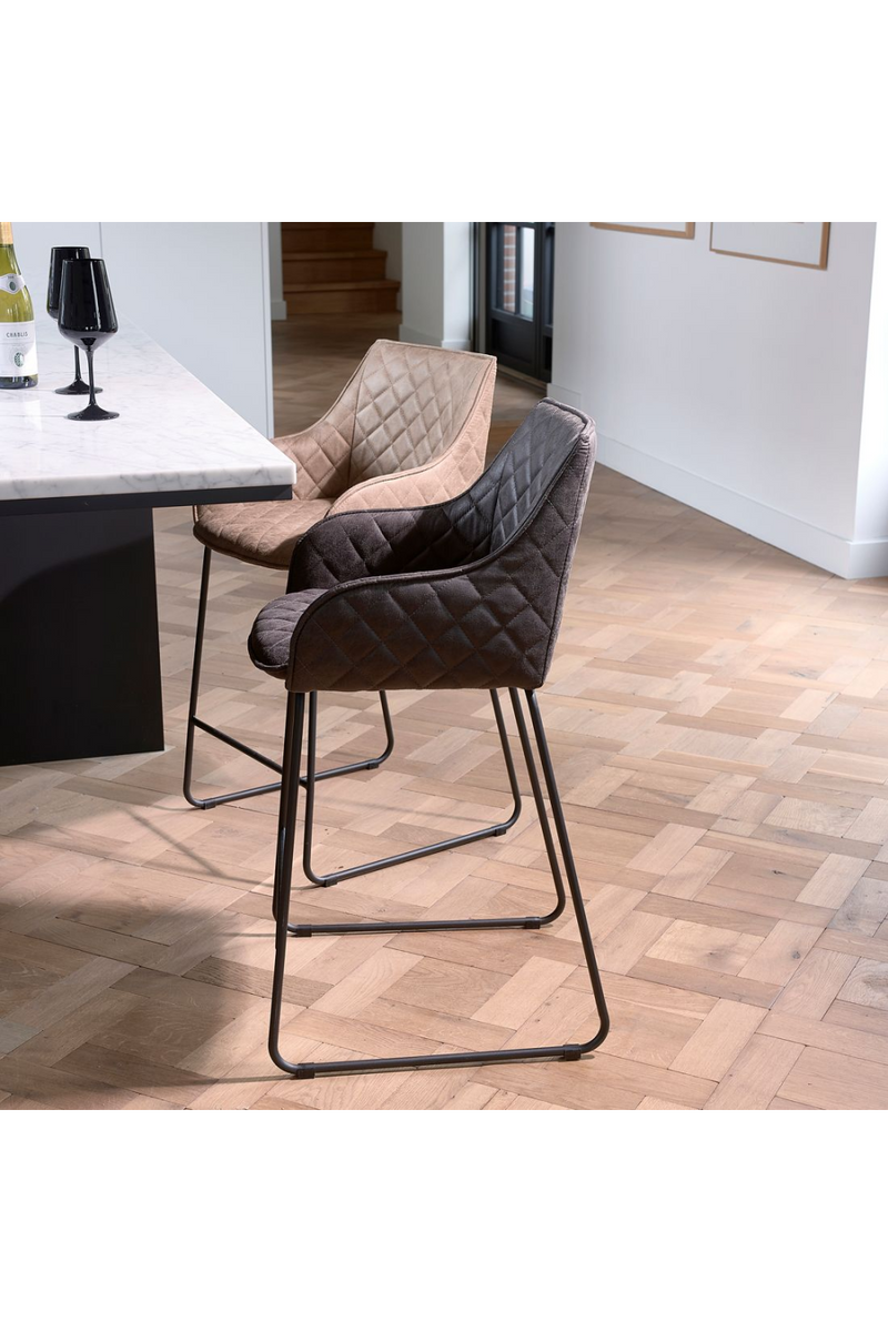 Quilted Leather Counter Stool | Rivièra Maison Frisco Drive | Oroatrade.com