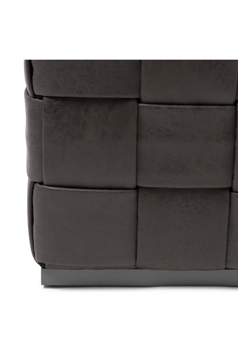 Black Woven Leather Footstool | Rivièra Maison Room 48 | Oroatrade.com