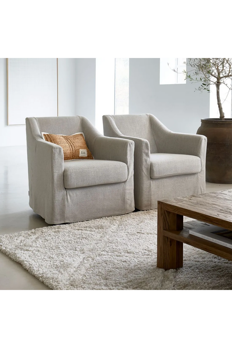 Beige Rotatable Lounge Chair | Rivièra Maison Huntington | Oroatrade.com