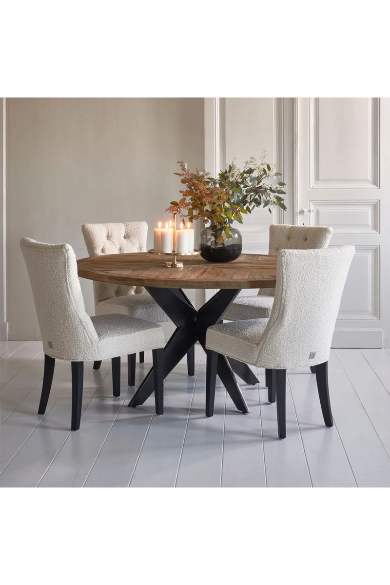 White Bouclé Tufted Dining Chair | Rivièra Maison Balmoral | Oroatrade.com