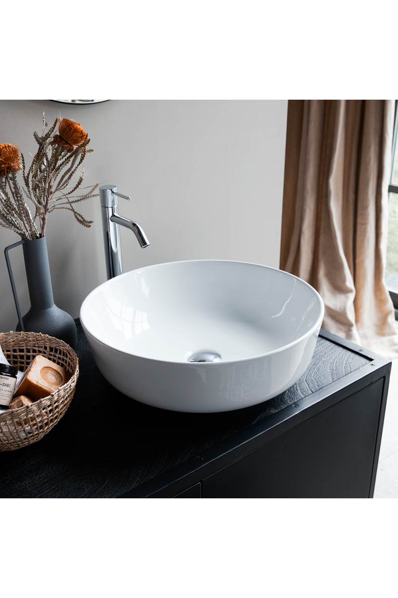 Round Ceramic Bathroom Sink | Tikamoon Luna | Oroatrade.com