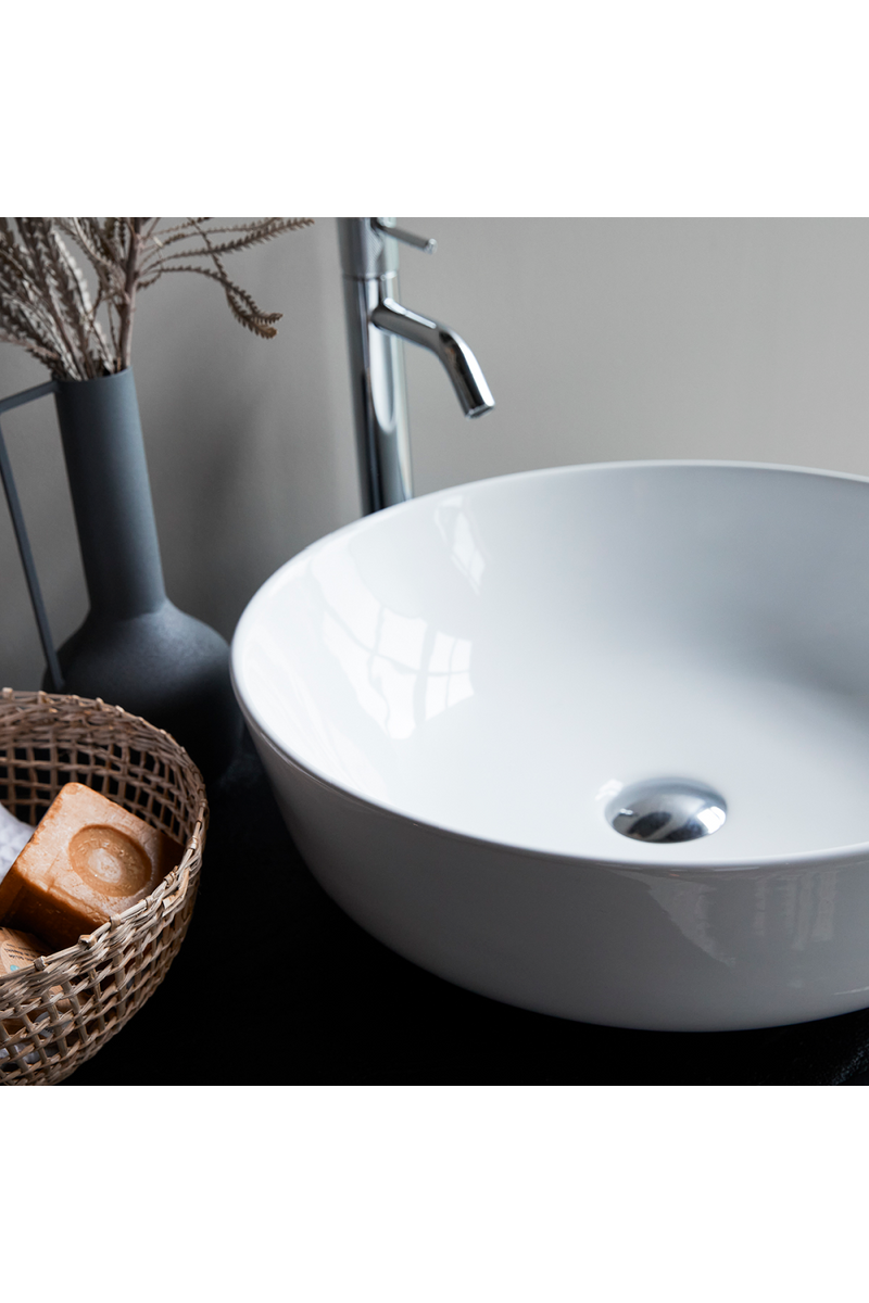 Round Ceramic Bathroom Sink | Tikamoon Luna | Oroatrade.com