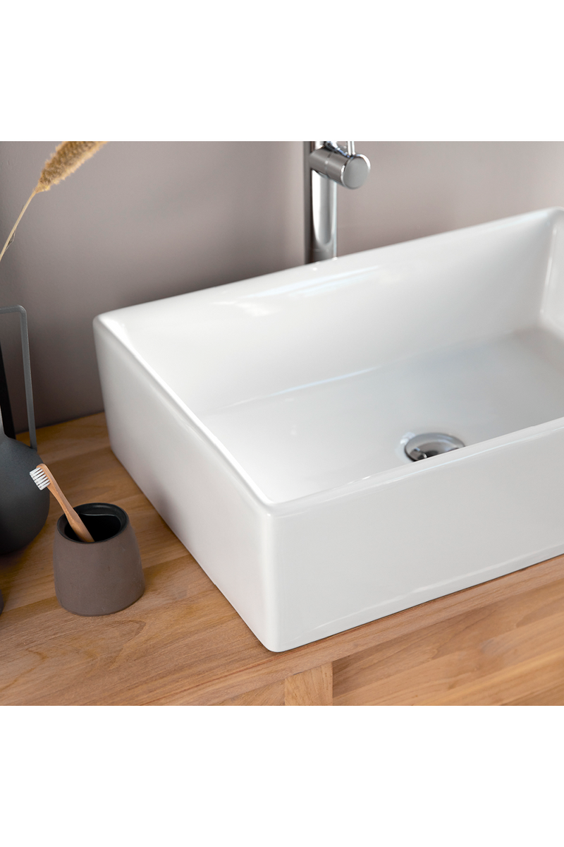 White Ceramic Sink | Tikamoon Ema | Oroatrade.com