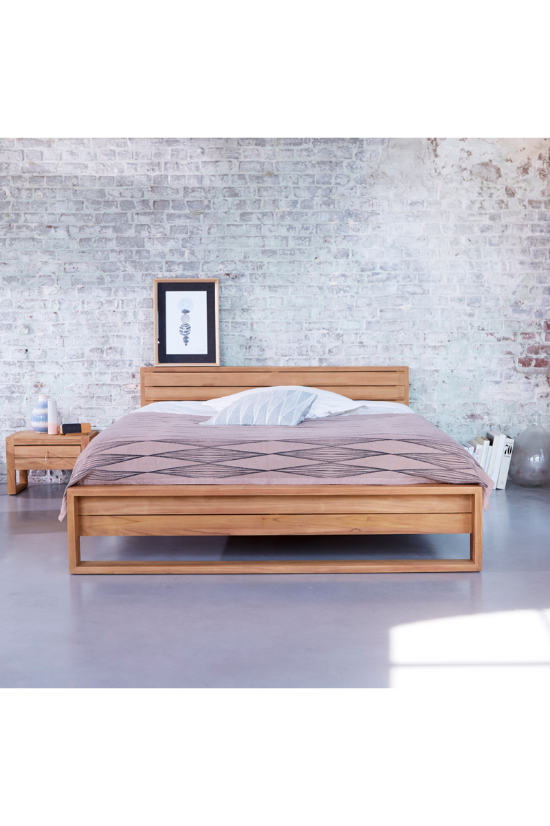 Solid Teak Double Bed | Tikamoon Minimalys | Oroatrade