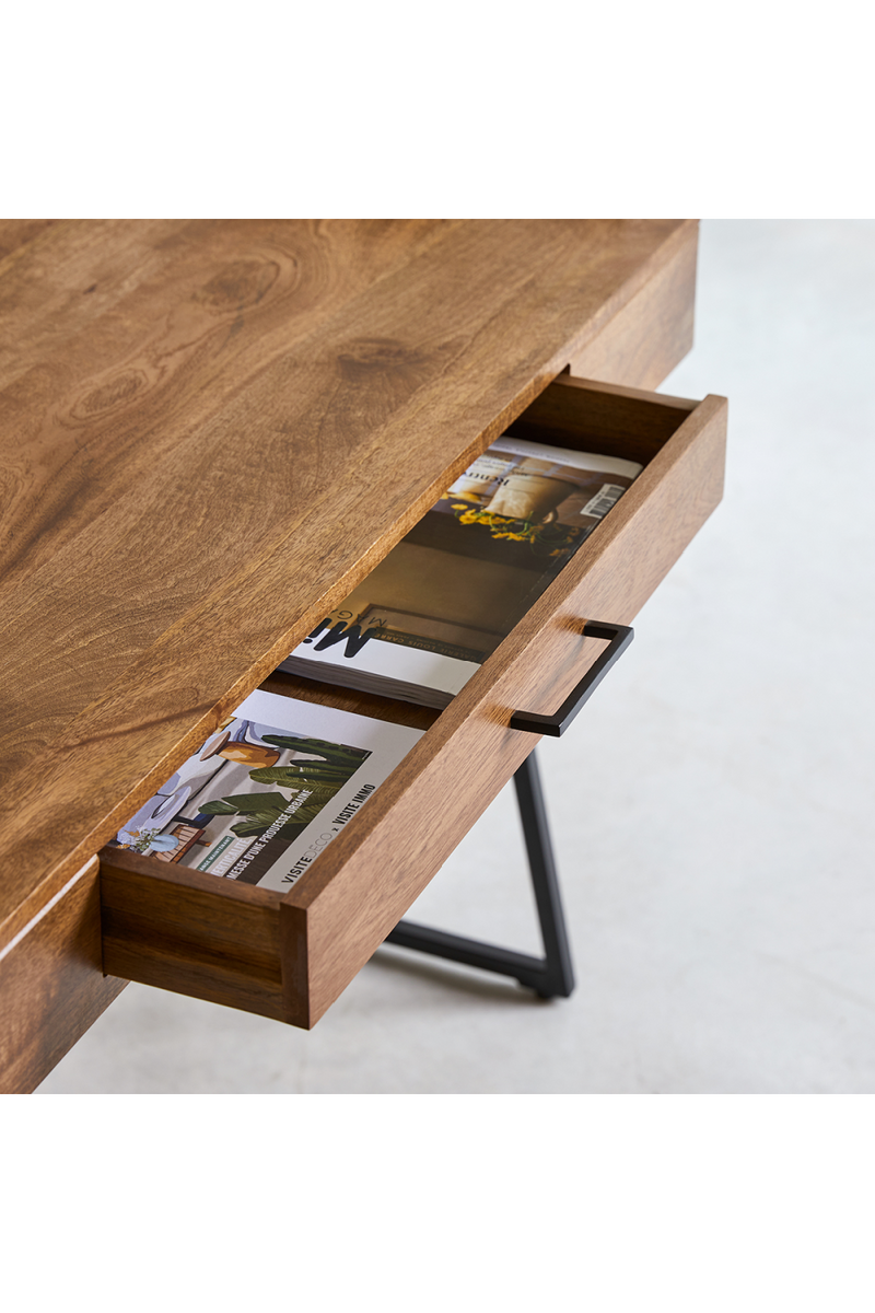 Metal Base Mango Wood Desk | Tikamoon Hedda | OROA TRADE