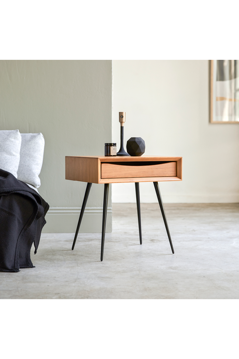 Teak Modern Bedside Table | Tikamoon Simen | Oroatrade.com