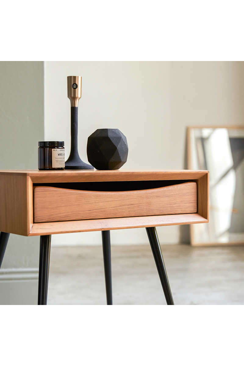 Teak Modern Bedside Table | Tikamoon Simen | Oroatrade.com