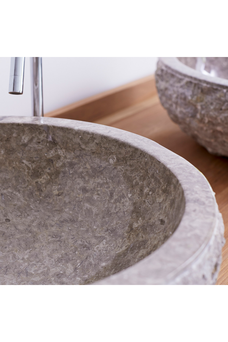 Gray Marble Bathroom Sink | Tikamoo Scrula | OROA TRADE