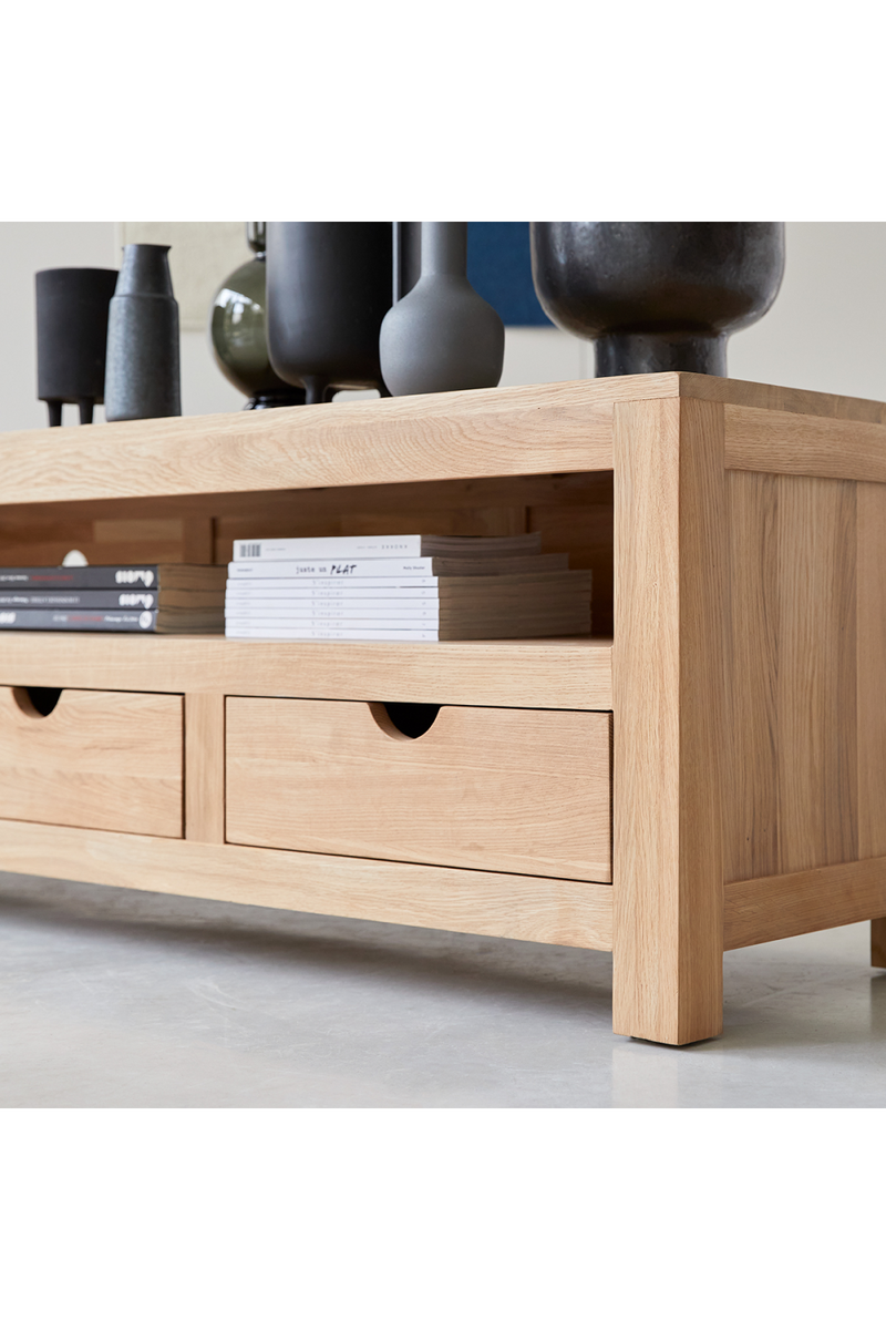 Solid Oak 4-Drawer TV Stand | Tikamoon Oliver | OROA TRADE