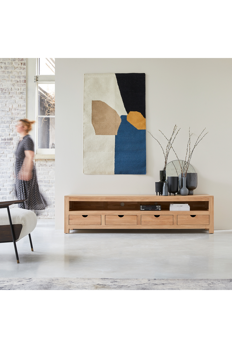 Solid Oak 4-Drawer TV Stand | Tikamoon Oliver | OROA TRADE