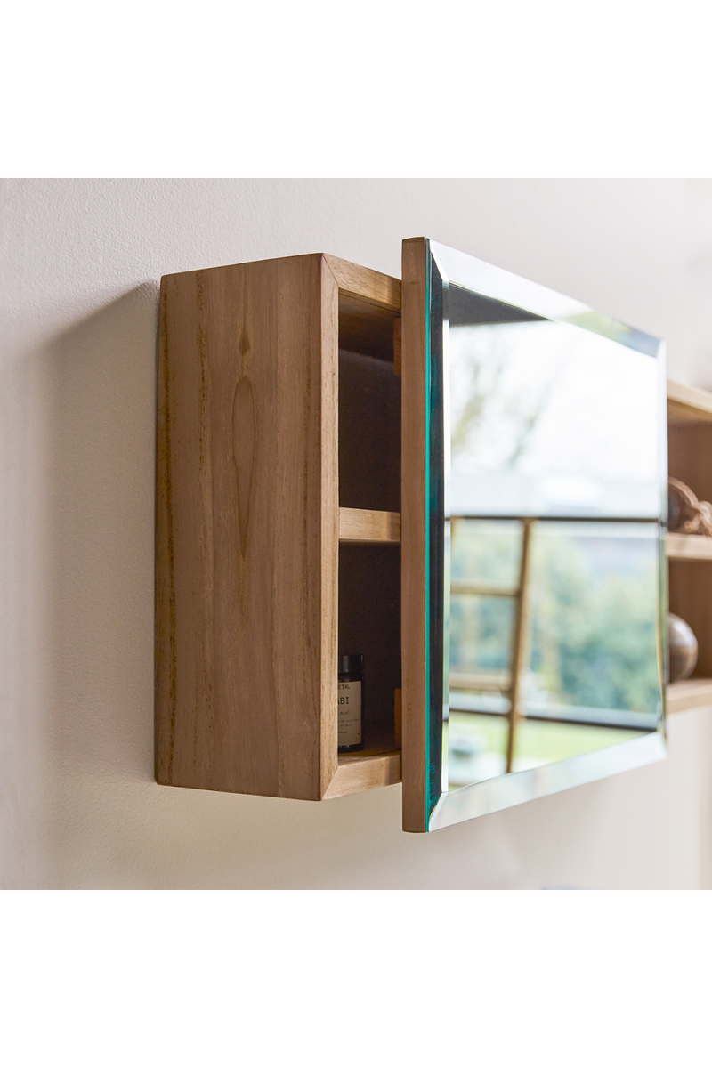 Teak Modern Mirror Cabinet | Tikamoon Typo | Oroatrade.com