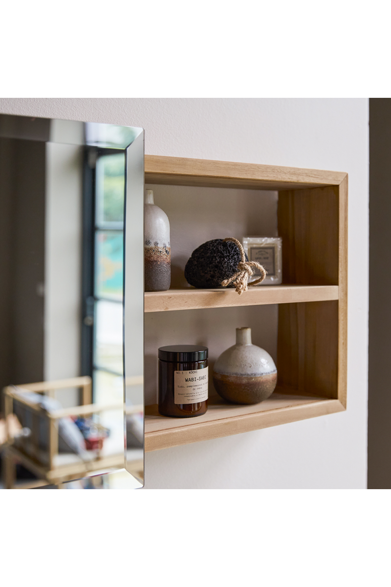 Teak Modern Mirror Cabinet | Tikamoon Typo | Oroatrade.com