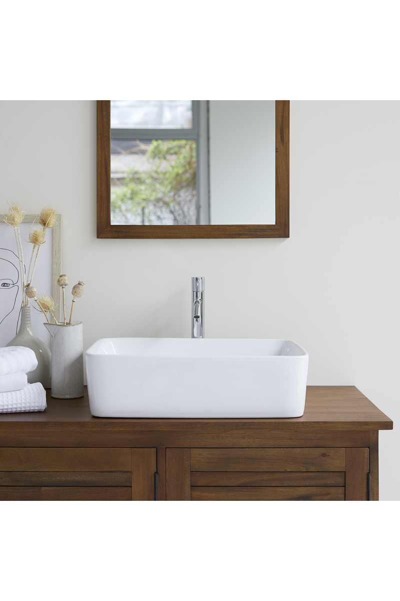 White Ceramic Bathroom Sink | Tikamoon Alexi | OROA TRADE