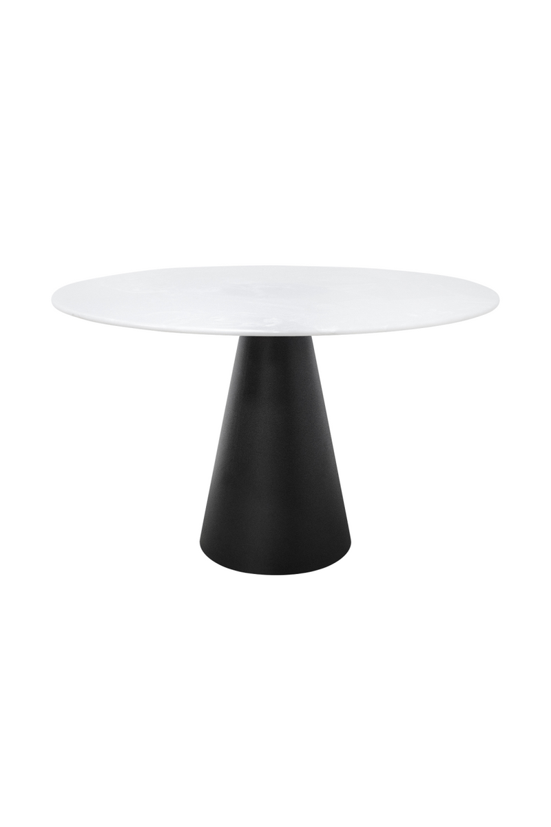 White Marble Pedestal Dining Table | Versmissen Cone | Oroatrade.com