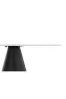 White Marble Pedestal Dining Table | Versmissen Cone | Oroatrade.com