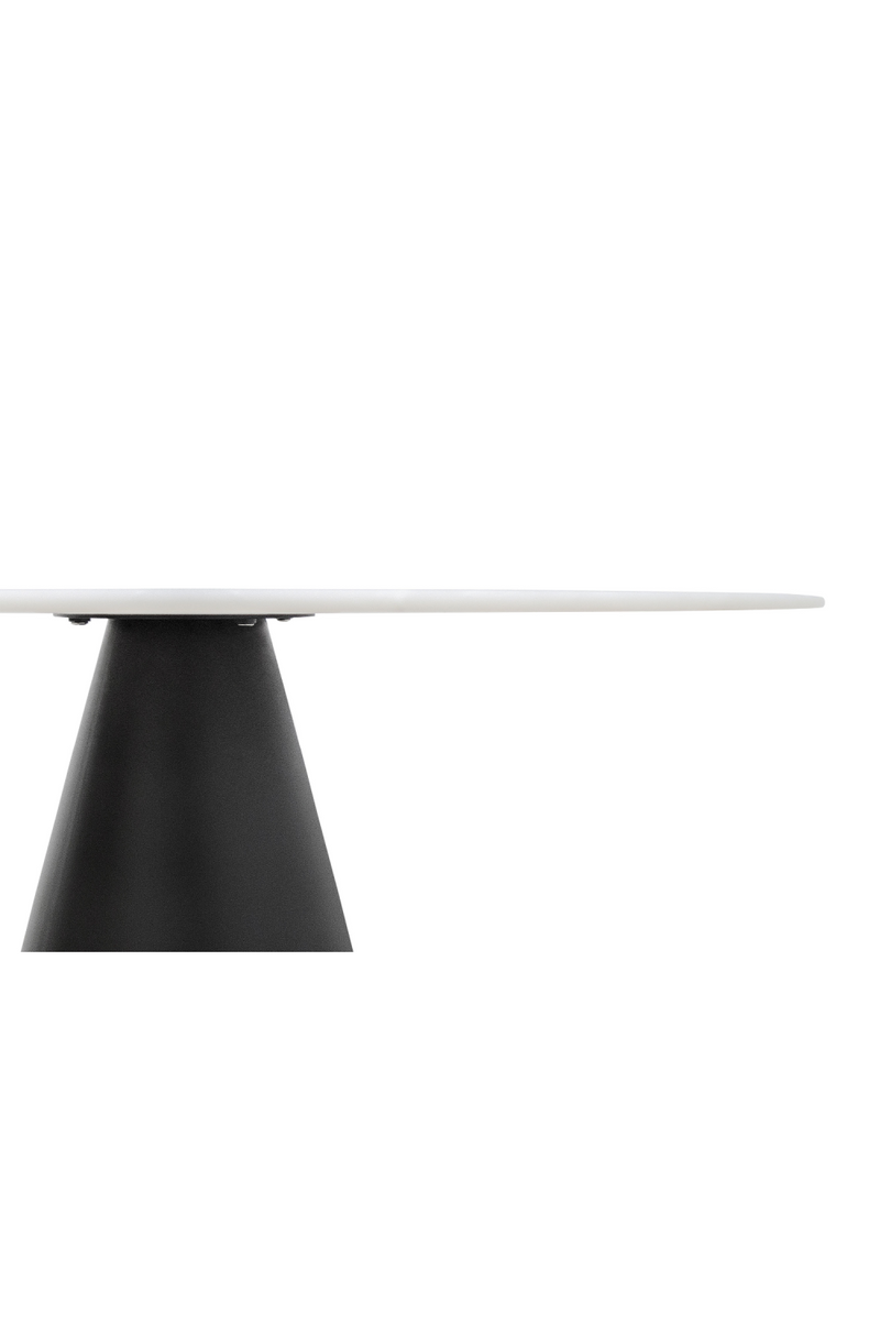 White Marble Pedestal Dining Table | Versmissen Cone | Oroatrade.com