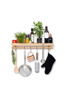 5-Hook Wooden Utensils Shelf | Wireworks | OROA TRADE