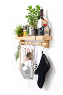 5-Hook Wooden Utensils Shelf | Wireworks | OROA TRADE