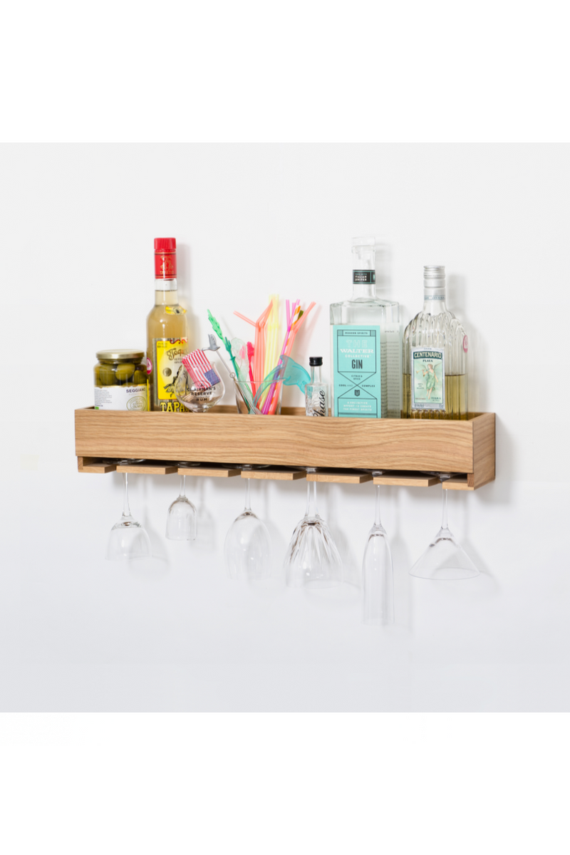 Wooden Glass Holder Shelf | Wireworks | OROA TRADE