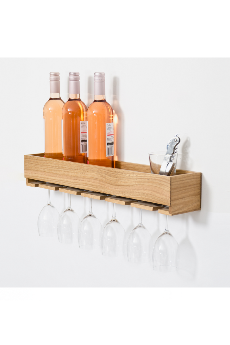 Wooden Glass Holder Shelf | Wireworks | OROA TRADE