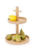 2-Tier Oak Condiment T top Stand | Wireworks Cook House | OROA TRADE