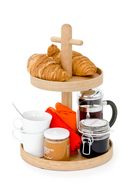 2-Tier Oak Condiment T top Stand | Wireworks Cook House | OROA TRADE
