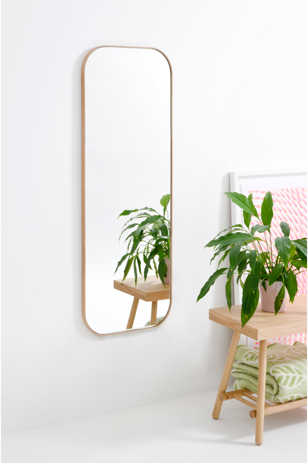【新品未使用】WALL MIRROR RO-011〈OAK〉SAC WORKS WALL MIRROR[RO-011] | 北欧家具・オーダー家具なら【SAC WORKS】