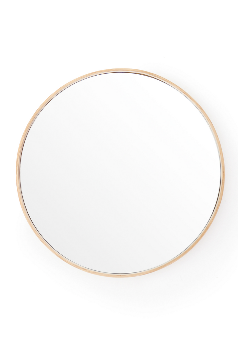 Oak Wooden Round Wall Mirror | Wireworks Glance 310 | OROA TRADE