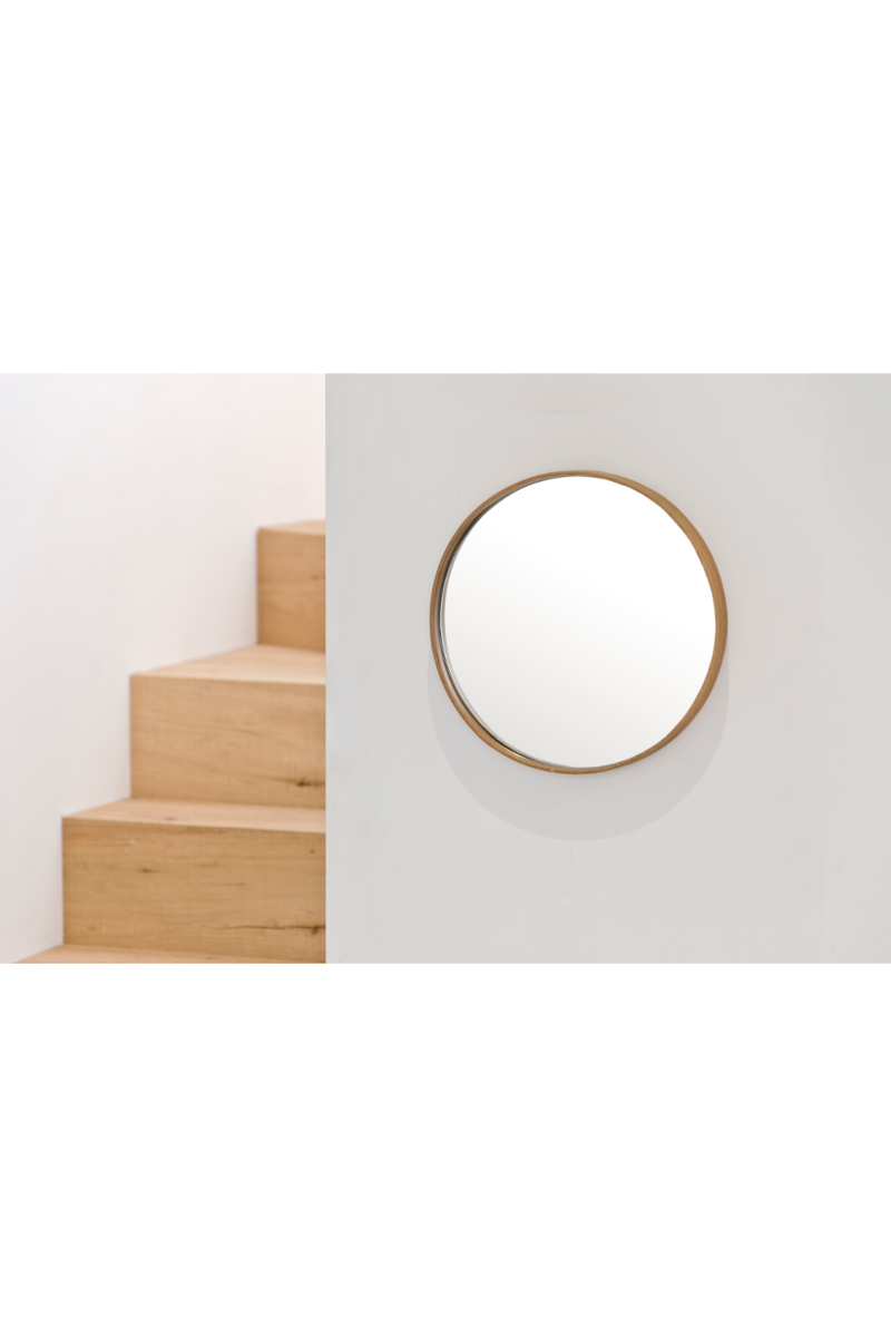 Oak Wooden Round Wall Mirror | Wireworks Glance 310 | OROA TRADE