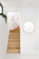 Oak Wooden Round Wall Mirror | Wireworks Glance 660 | OROA TRADE