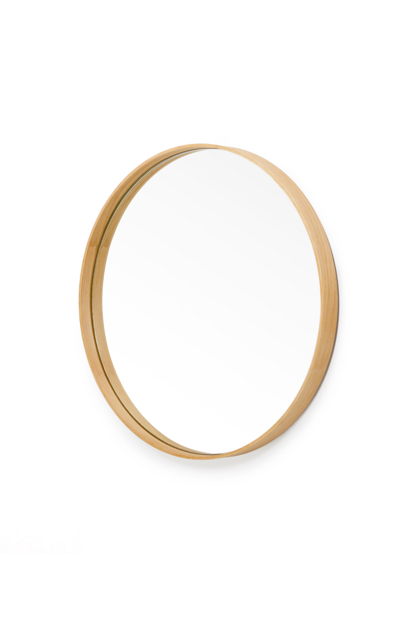 Oak Wooden Round Wall Mirror | Wireworks Glance | OROA TRADE