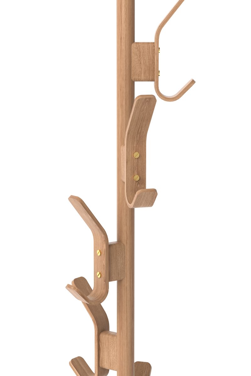 5-Hook Oak Coat Stand | Wireworks | OROA TRADE