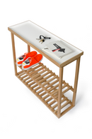 White Rectangular Console Table with Storage | Wireworks Hello | OROA TRADE