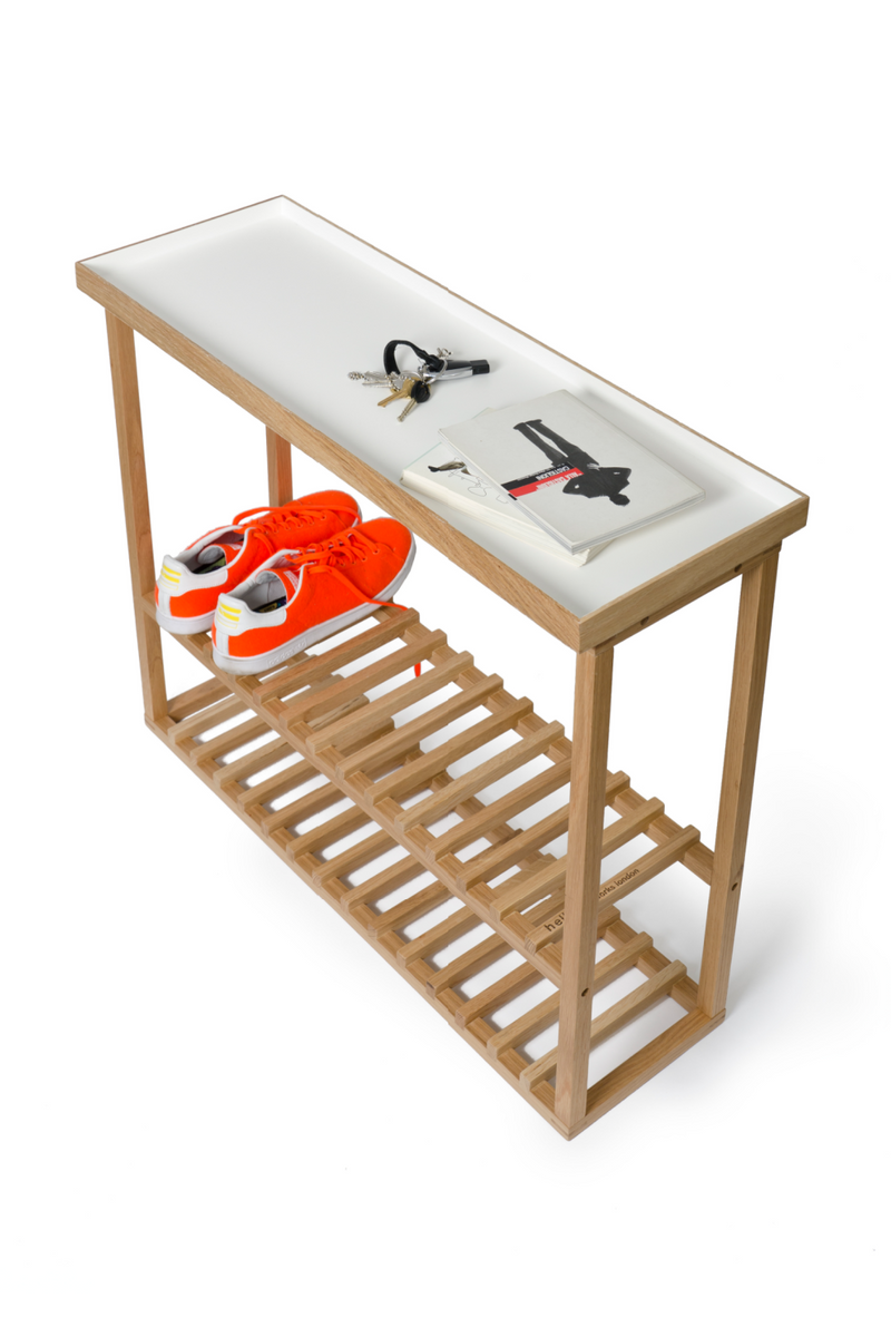 White Rectangular Console Table with Storage | Wireworks Hello | OROA TRADE